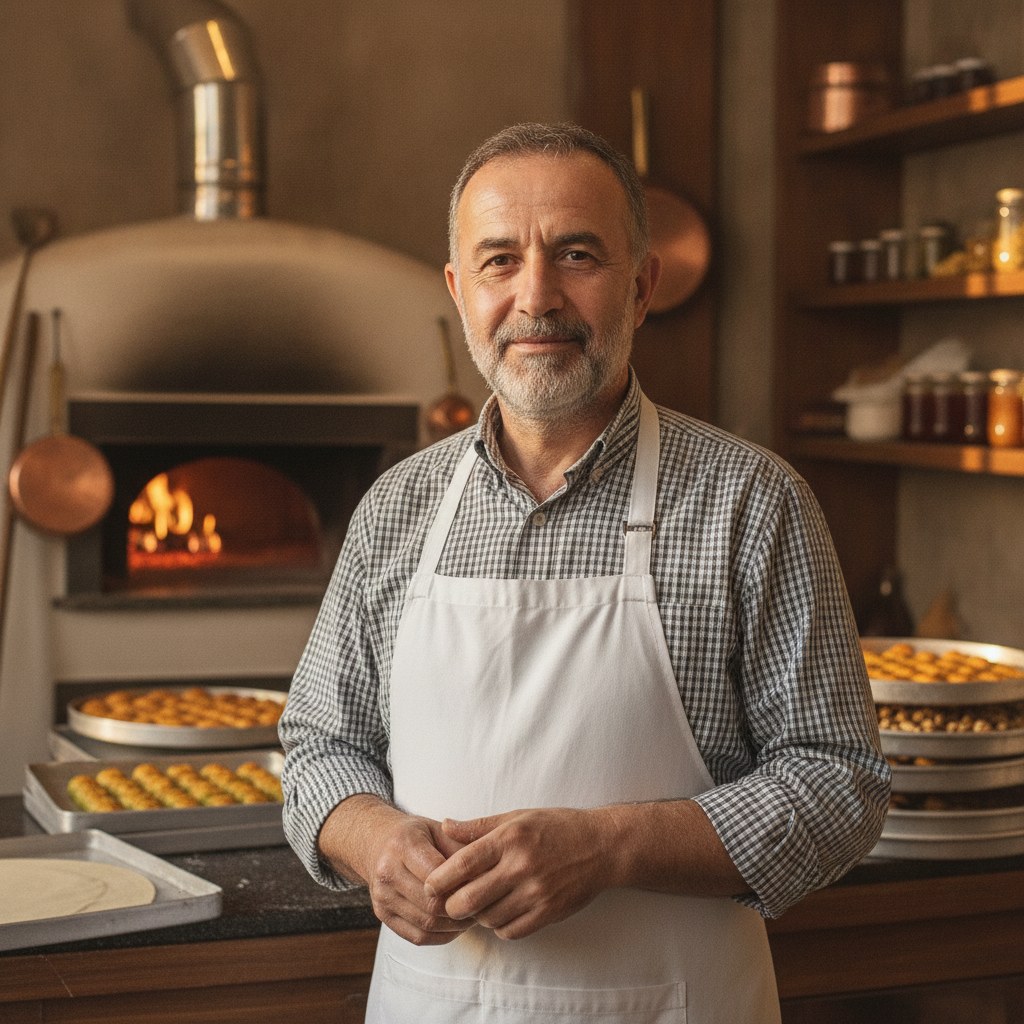 Nuri Aydın, ocak başında şurup hazırlayan ikinci kuşak usta, sepya